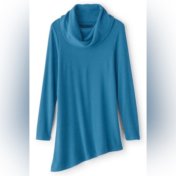 Soft Surroundings Kayla Rib Knit Cowl Neck Tunic Size S - Picture 5 of 9